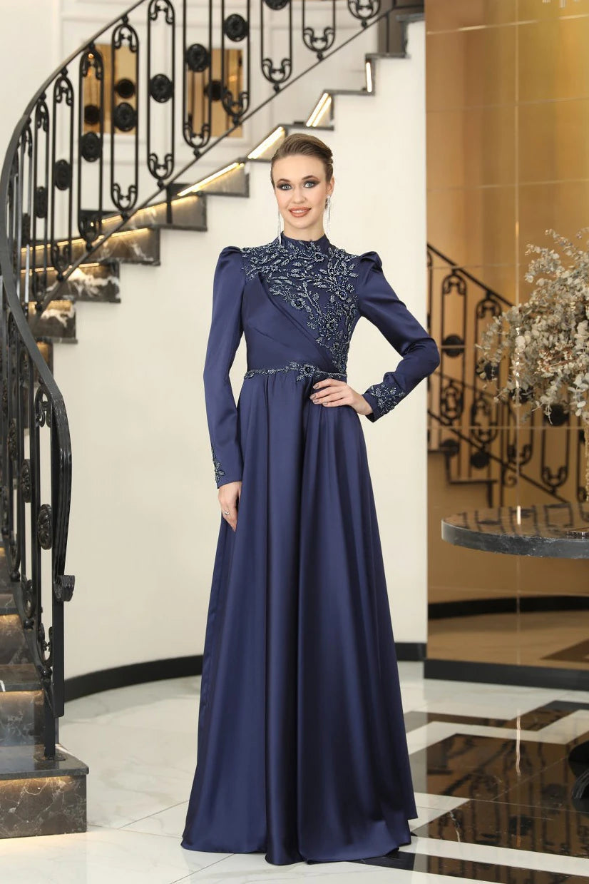 Nilüfer Abiye Lacivert