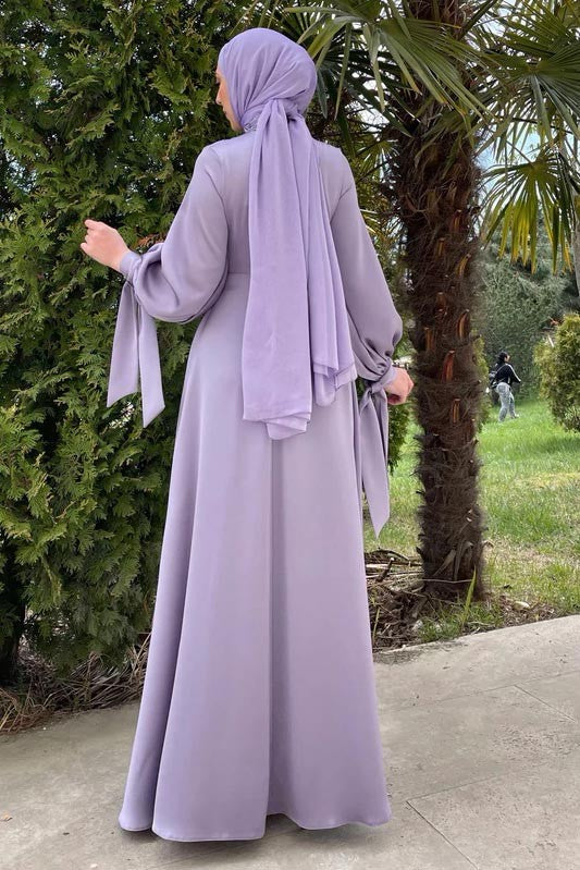 Lila Elvira Tesettür Abiye