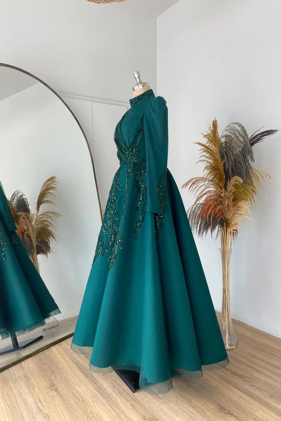 Sude Kabarık Abiye Zümrüt