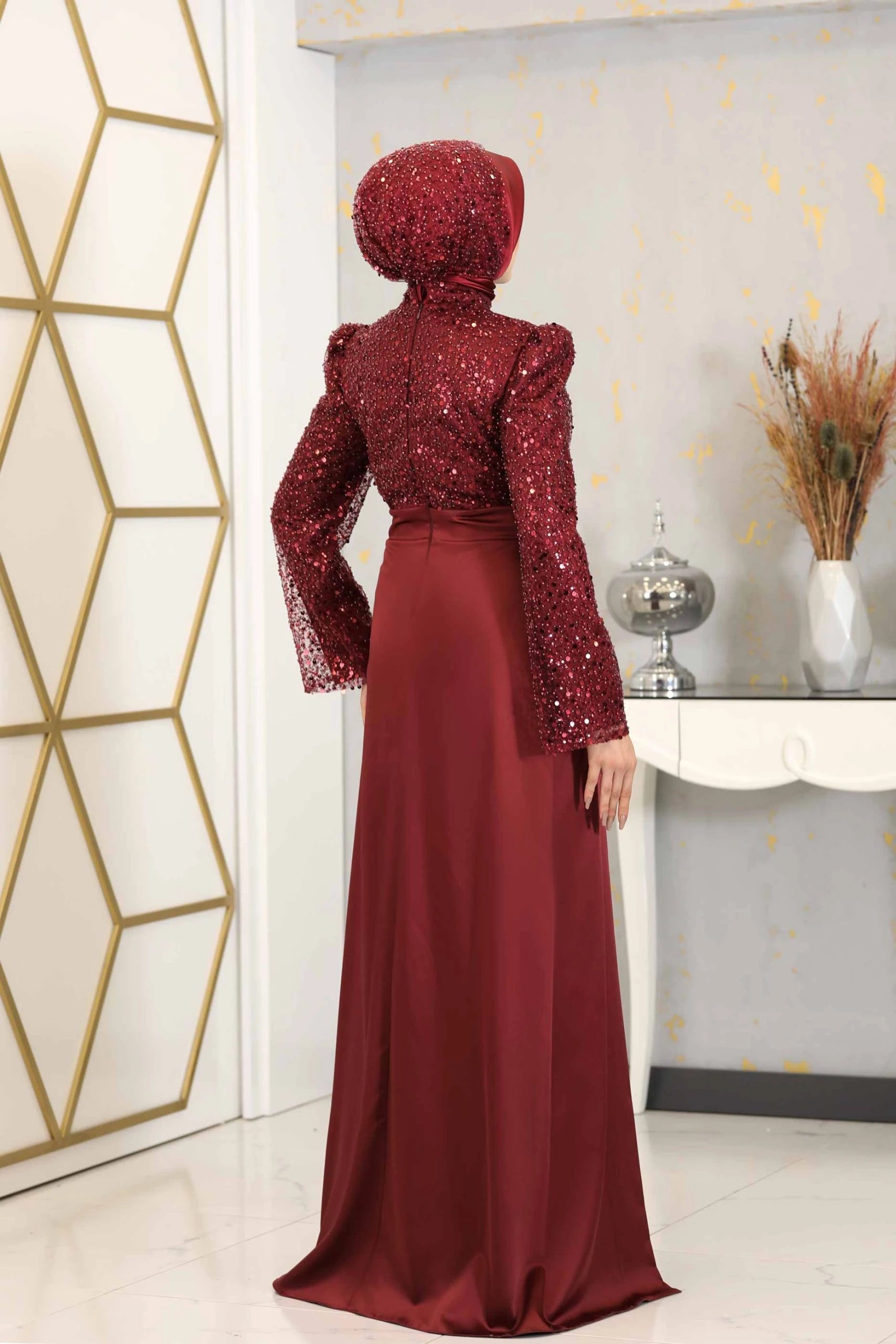 Şehrazat Abiye Bordo