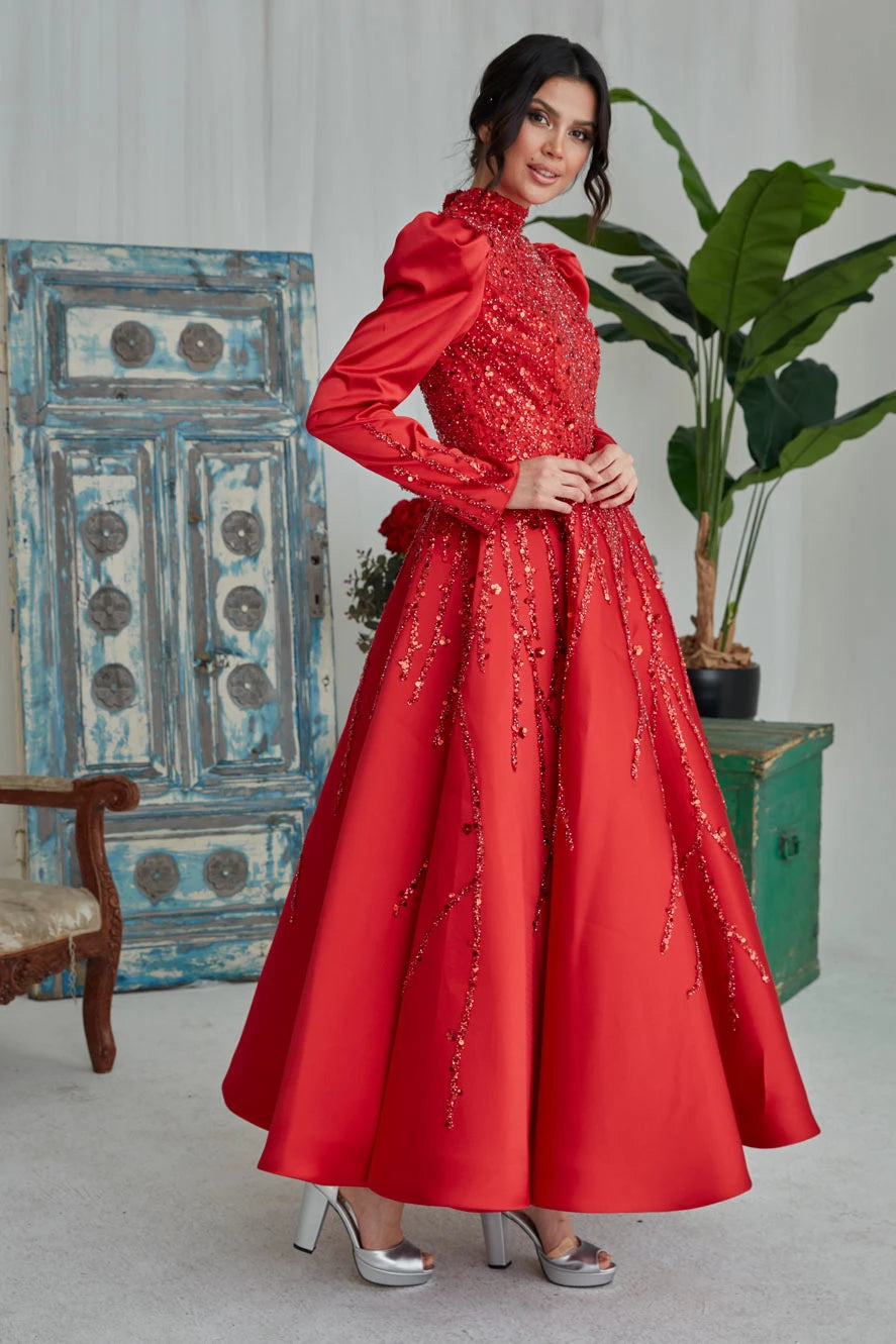 Shine Abiye Kırmızı