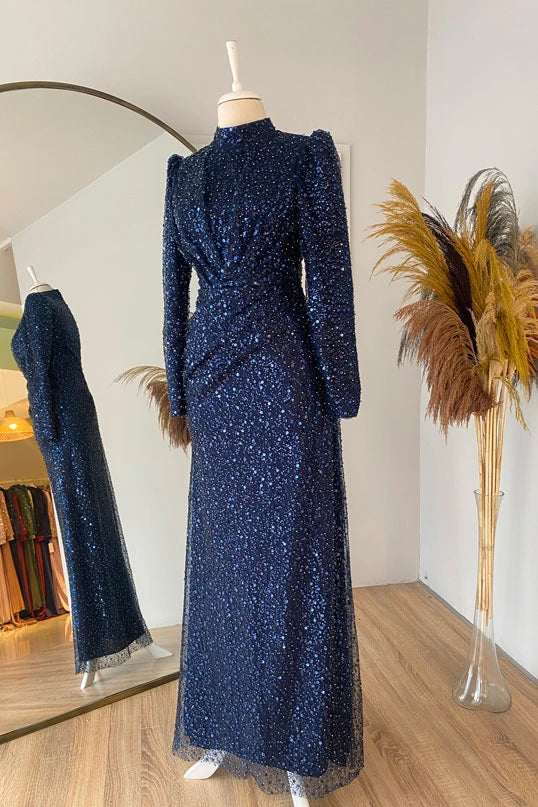 Lady Lacivert Tesettür Abiye