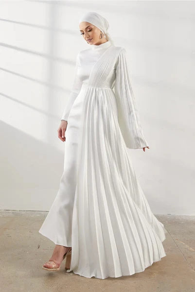 Elsa Ekru Tesettür Abiye