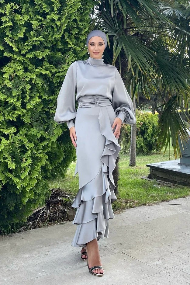 Arya Takım Abiye Gri