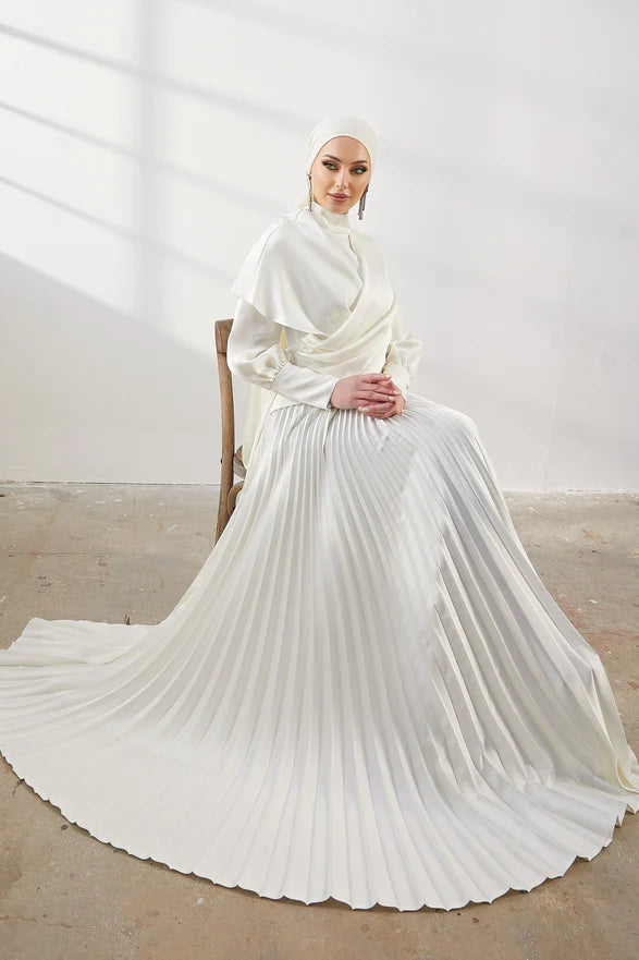 Rüya Ekru Tesettür Abiye