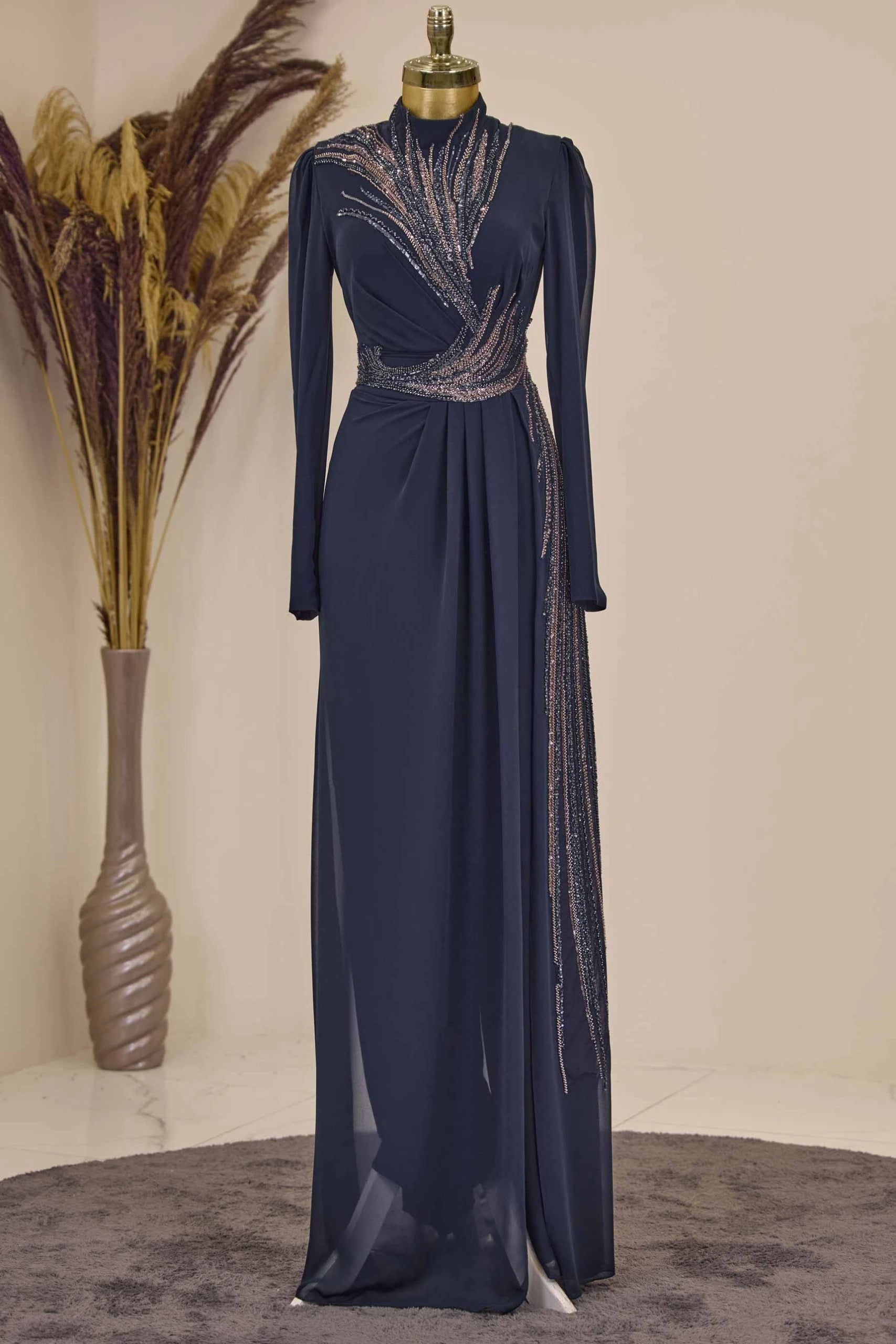 Ebru Tulum Abiye Lacivert