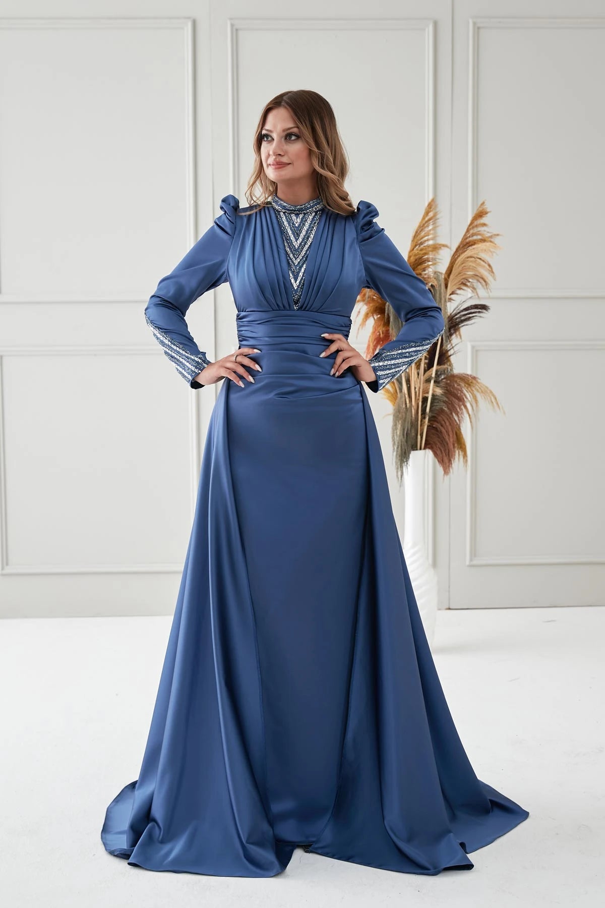 Camekan Abiye İndigo