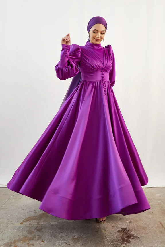 Alara Tesettür Abiye Fuşya