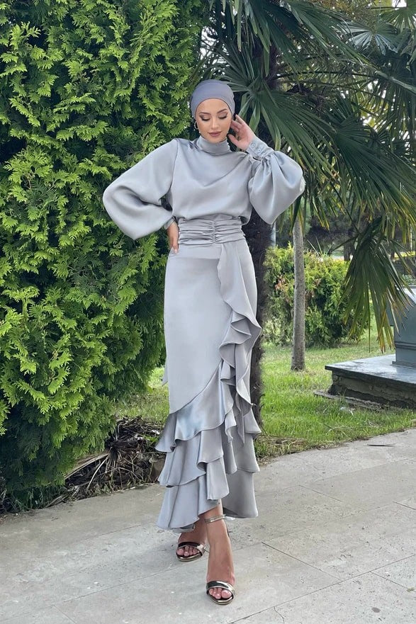 Arya Takım Abiye Gri