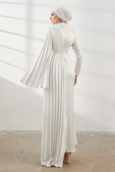 Elsa Ekru Tesettür Abiye