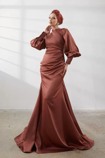 Minel Kiremit Tesettür Abiye